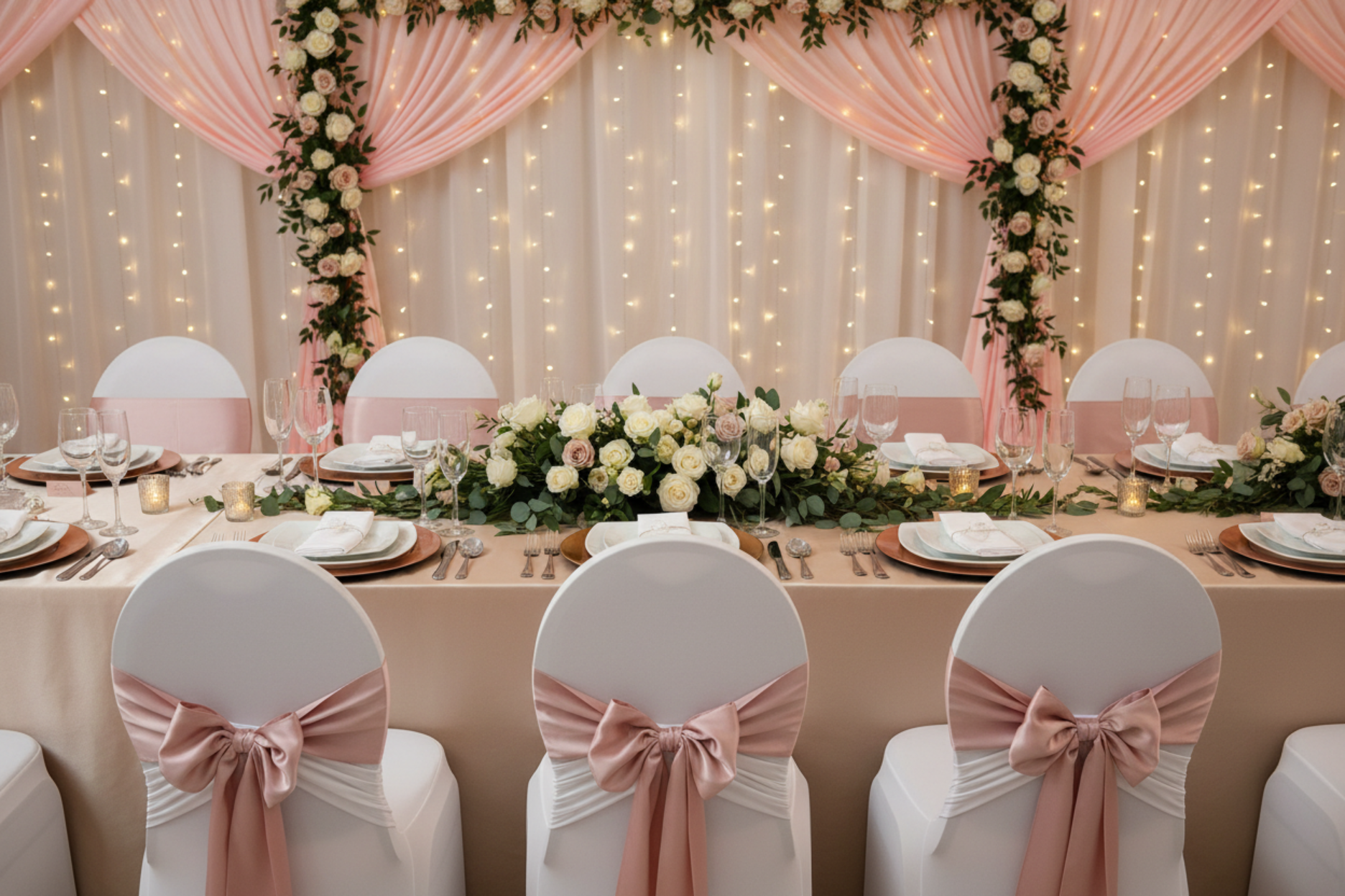 engagement party with Cross Back Stretch Spandex Banquet Chair Cover - White