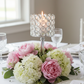 Crystal Candle Holder 10.5" Height - Silver