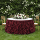 Curly Willow 17ft Table Skirt - Burgundy