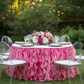 Curly Willow 17ft Table Skirt - Fuchsia with gold charger plate | white napkin | gold chiavari chair | flower centerpiece
