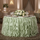 Curly Willow 17ft Table Skirt - Sage Green | charger plate | tablecloth | dinner plate | wine goblet |