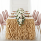 Curly Willow 21ft Table Skirt - Gold with floral premade runner | gold charger plate | blush napkin
