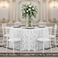 Curly Willow 21ft Table Skirt - White | tablecloth | flower centerpiece | charger plate | dinner plate | 