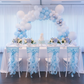 baby shower with Curly Willow Chair Sash - Baby Blue