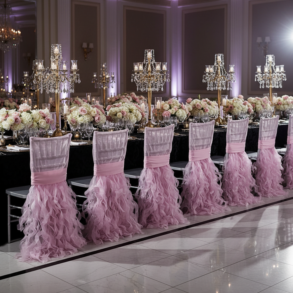 Curly Willow Chiavari Chair Back Slip Cover - Pink | chiavari chair |