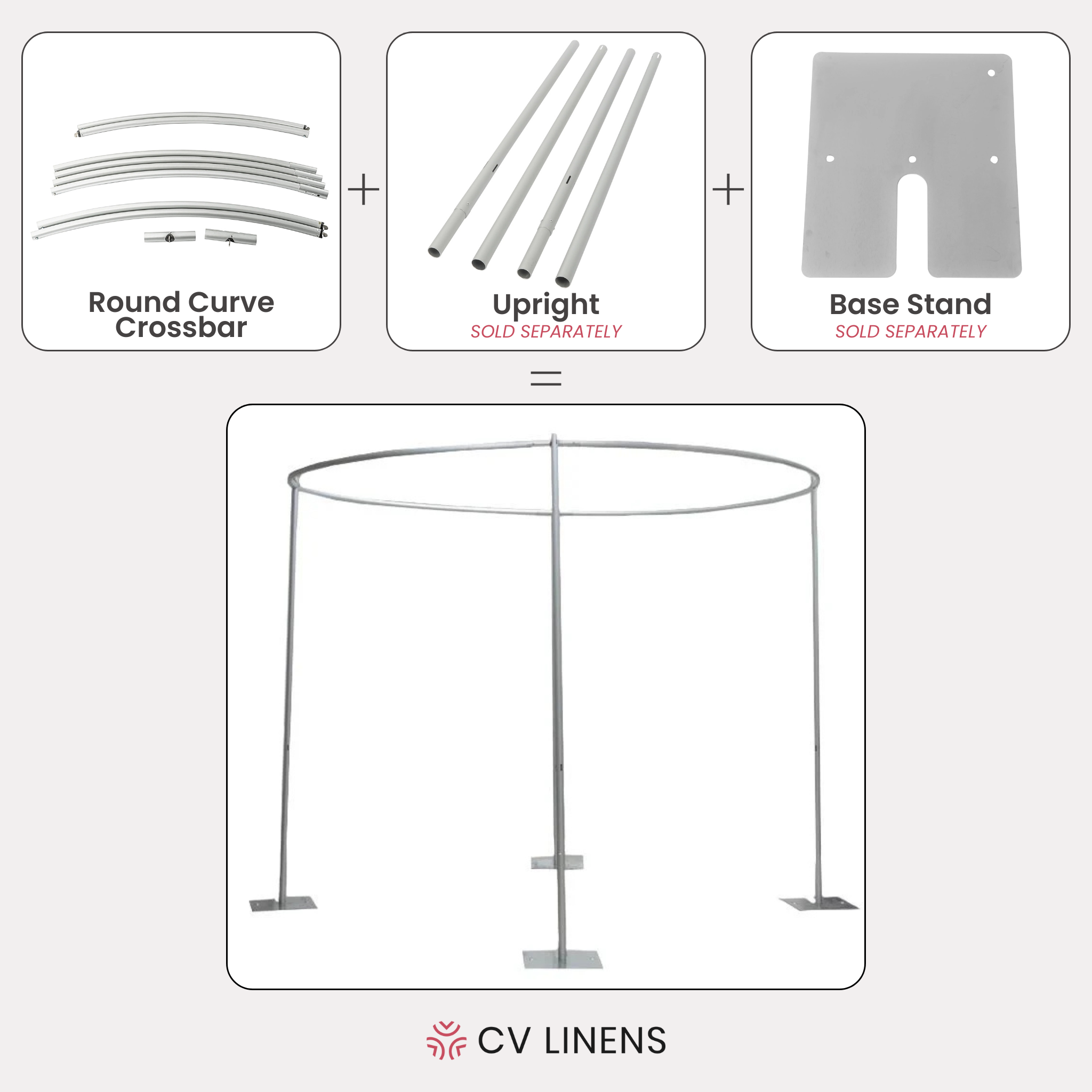 Drape Rails Support Round Crossbar 10ft– CV Linens