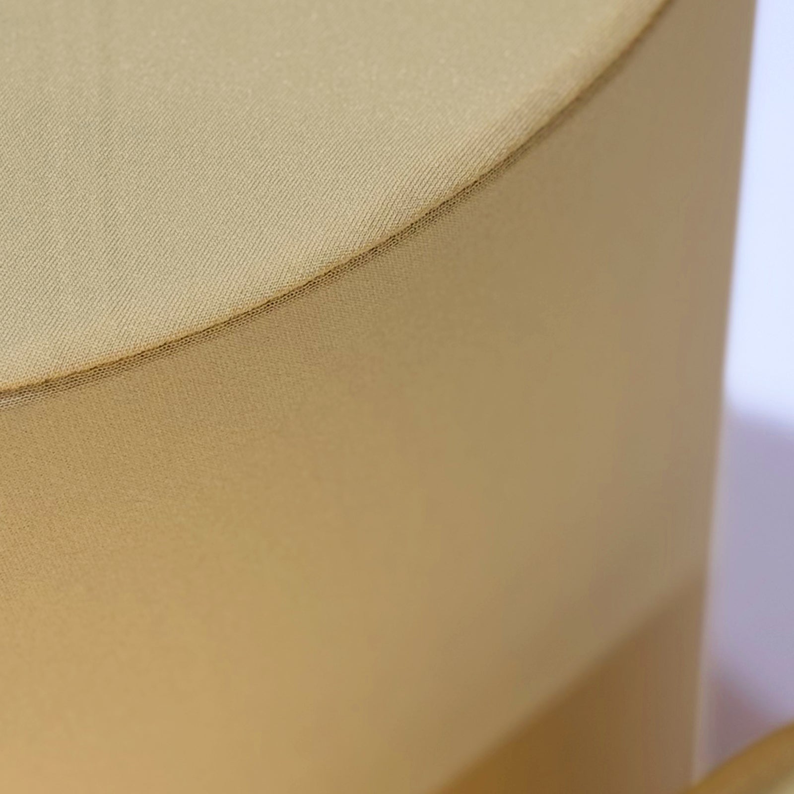 Champagne Spandex Covers for Cylinder Metal Cake/Dessert Pedestal Stands 5 pcs/set close up