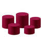 Fuchsia Spandex Covers for Cylinder Metal Cake/Dessert Pedestal Stands 5 pcs/set bundle