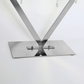 Diamond Shape Centerpiece with Hanging Chandelier Silver close up of the base