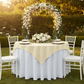 Economy Polyester Table Overlay Topper/Tablecloth 54"x54" Square - Ivory