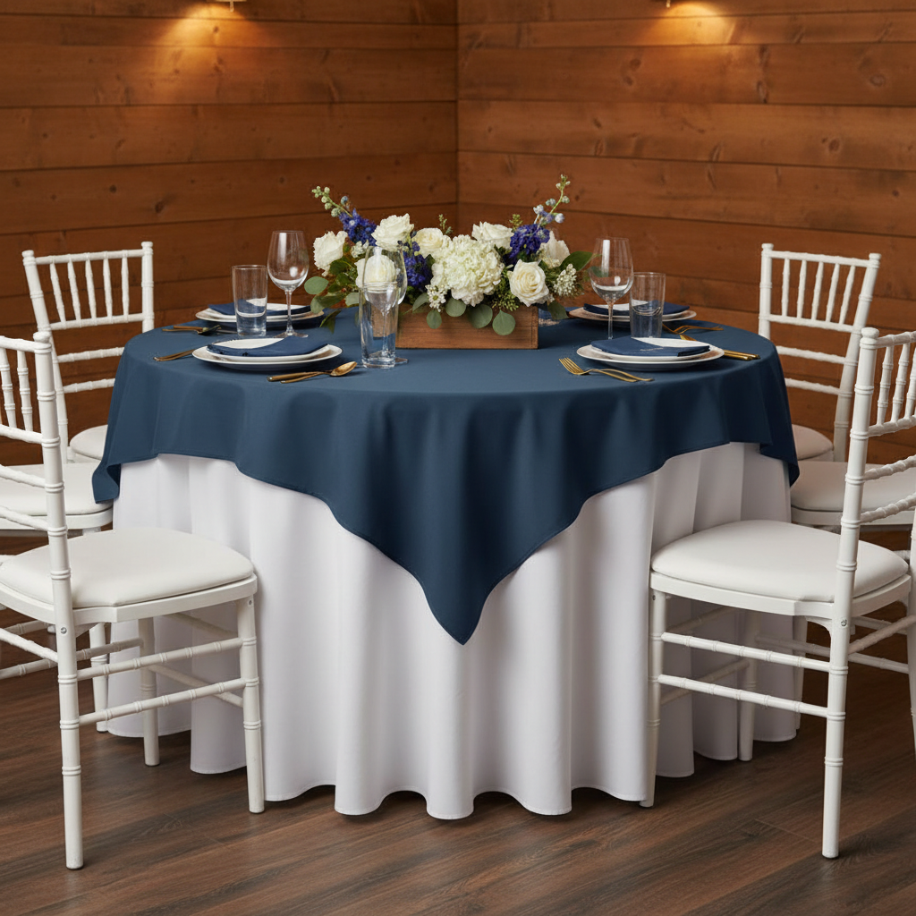 Economy Polyester Table Overlay Topper/Tablecloth 54