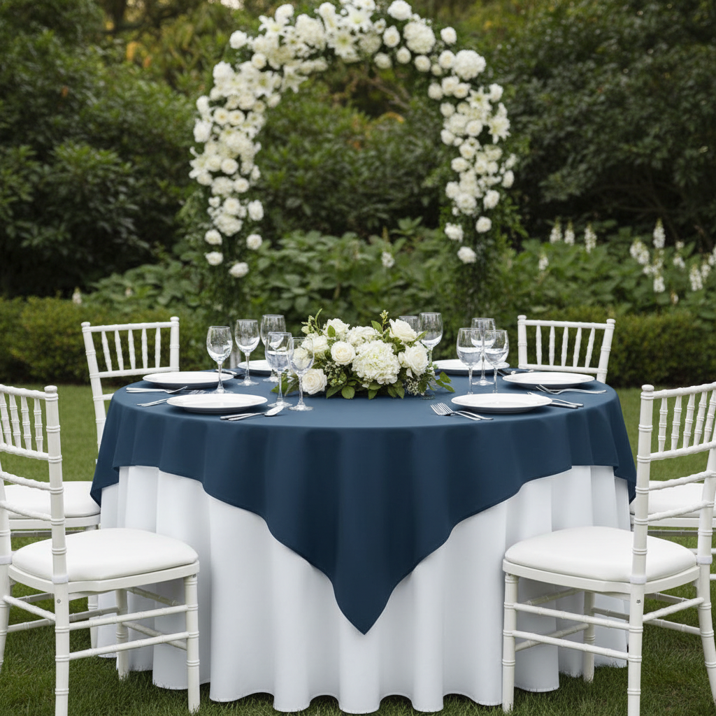 Economy Polyester Table Overlay Topper/Tablecloth 54