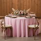 outdoor barn setup with Economy Polyester Tablecloth 120" Round - Pink
