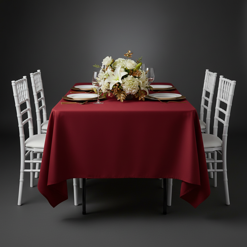 Economy Polyester Tablecloth 60"x120" Rectangular - Apple Red