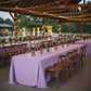 rustic barn intimate table mock up with Economy Polyester Tablecloth 90"x132" Oblong Rectangular - Lavender