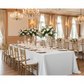 wedding banquet table setting with Economy Polyester Tablecloth 90"x156" Oblong Rectangular - White