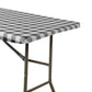 Rectangular Elastic Table Top Cover 30"x48" Waterproof Vinyl Flannel Backing Checkered Design Black end view