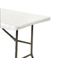 Rectangular Elastic Table Top Cover 30"x48" Waterproof Vinyl Flannel Backing Checkered Design - Champagne end view
