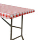 Rectangular Elastic Table Top Cover 30"x48" Waterproof Vinyl Flannel Backing Checkered Design Red end view