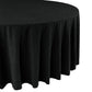 Embossed Geometric Jacquard 120" Round Tablecloth Black side view