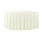 Embossed Geometric Jacquard 120" Round Tablecloth Ivory front view