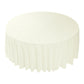 Embossed Geometric Jacquard 120" Round Tablecloth Ivory top view