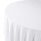 Embossed Geometric Jacquard 120" Round Tablecloth White side top view