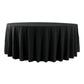 Embossed Geometric Jacquard 132" Round Tablecloth Black front view