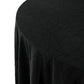 Embossed Geometric Jacquard 132" Round Tablecloth Black top close up