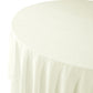Embossed Geometric Jacquard 132" Round Tablecloth Ivory side view close up