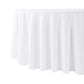 Embossed Geometric Jacquard 132" Round Tablecloth White side view
