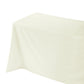 Embossed Geometric Jacquard 90"x132" Rectangle Tablceloth Ivory end view