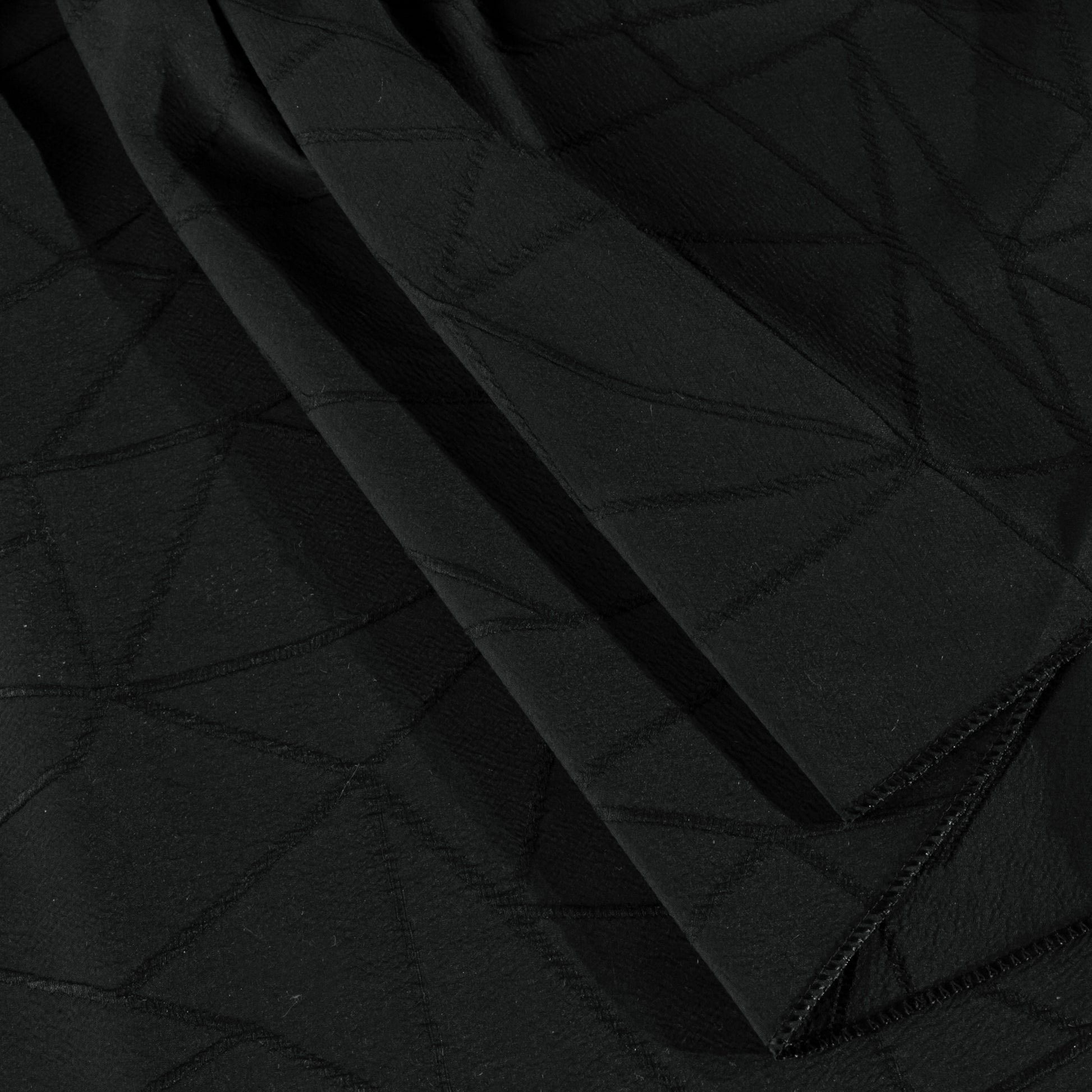 Embossed Geometric Jacquard Black fabric