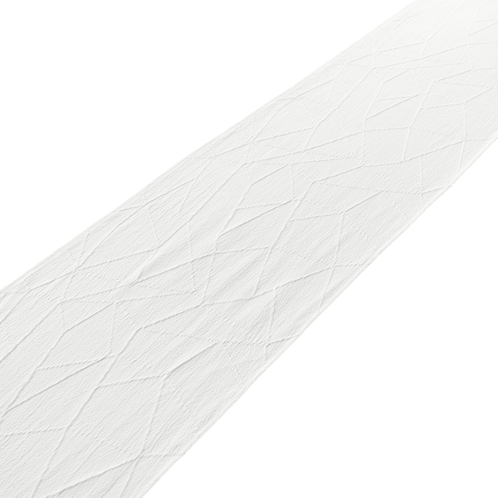 Embossed Geometric Jacquard Table Runner Light Ivory/Off White pattern close up
