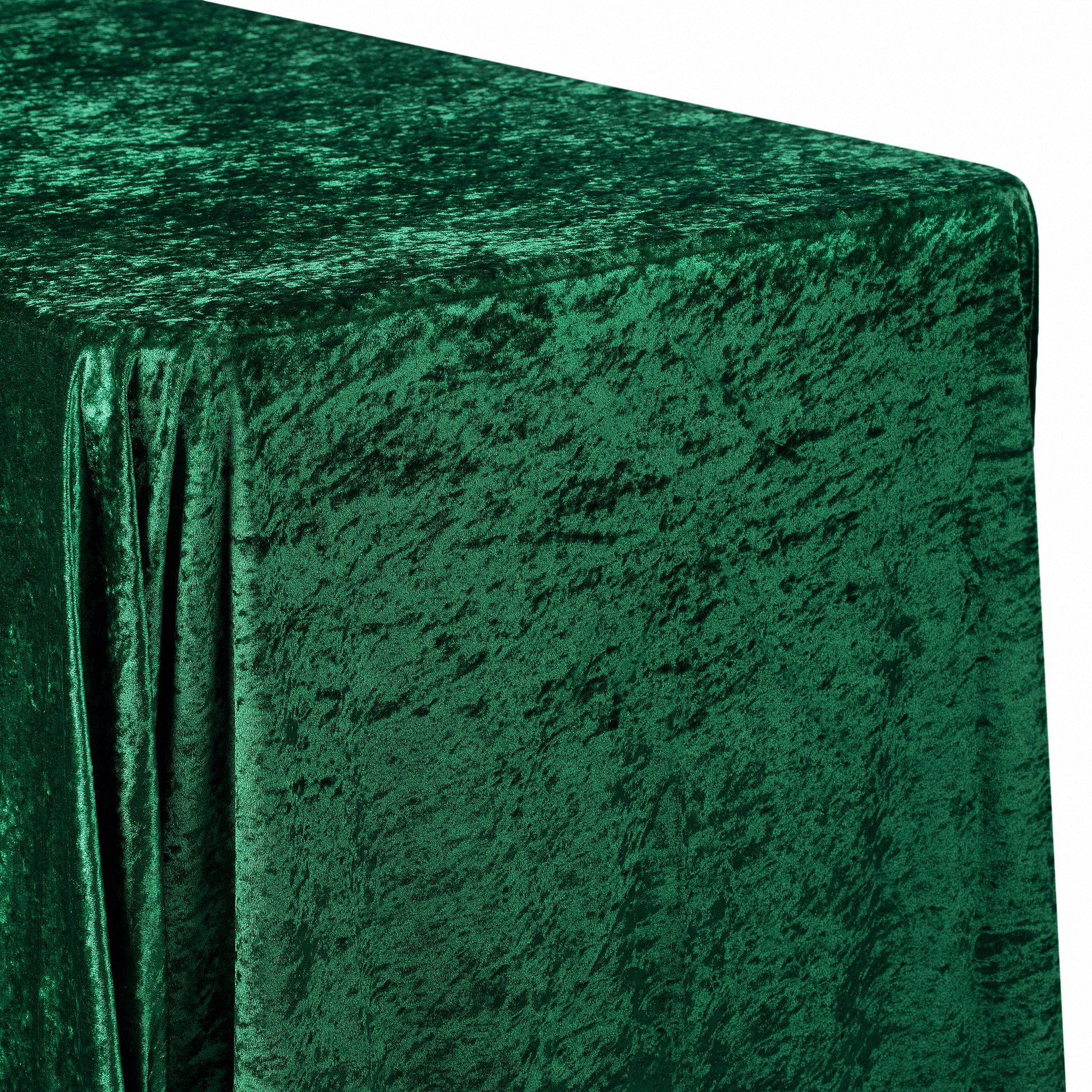 Velvet King 108"x156" Rectangular Tablecloth Emerald Green close up
