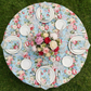 top view of English Garden Floral 120" Round Tablecloth
