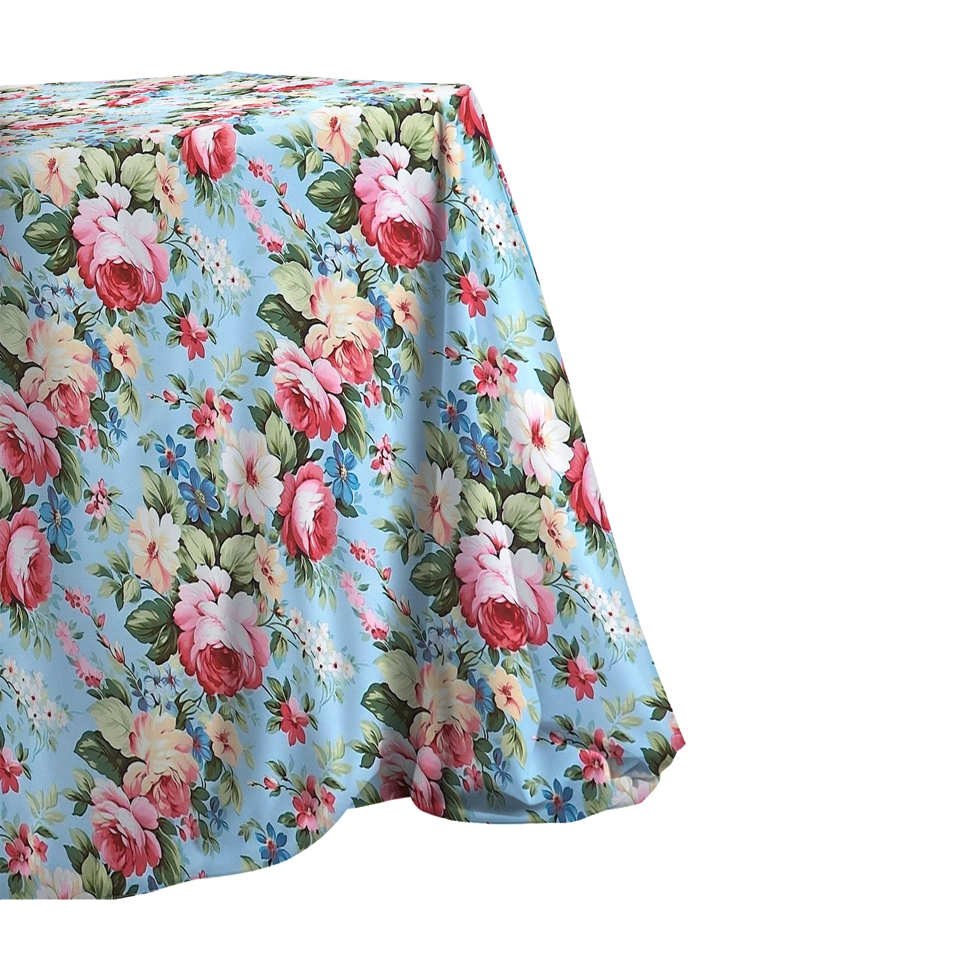 English Garden Print Rectangular Tablecloth 108"x156" corner view