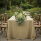 Faux Burlap Tablecloth 90"x156" Rectangular - Natural Tan | flower premade runner |
