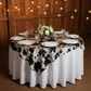 Faux Cowhide 72"x72" Table Overlay Topper - Black Angled View