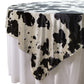 Faux Cowhide 72"x72" Table Overlay Topper - Black Hem Close Up