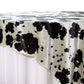 Faux Cowhide 72"x72" Table Overlay Topper - Black - Close Up