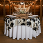 Faux Cowhide 72"x72" Table Overlay Topper - Black Front View 