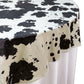 Faux Cowhide 72"x72" Table Overlay Topper - Black - Hem Close Up