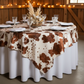 Faux Cowhide 72"x72" Table Overlay Topper - Brown Angled View
