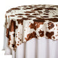 Faux Cowhide 72"x72" Table Overlay Topper - Brown Close Up