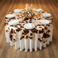 Faux Cowhide 72"x72" Table Overlay Topper - Brown Top-Down View