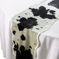 Faux Cowhide Table Runner - Black - Close Up