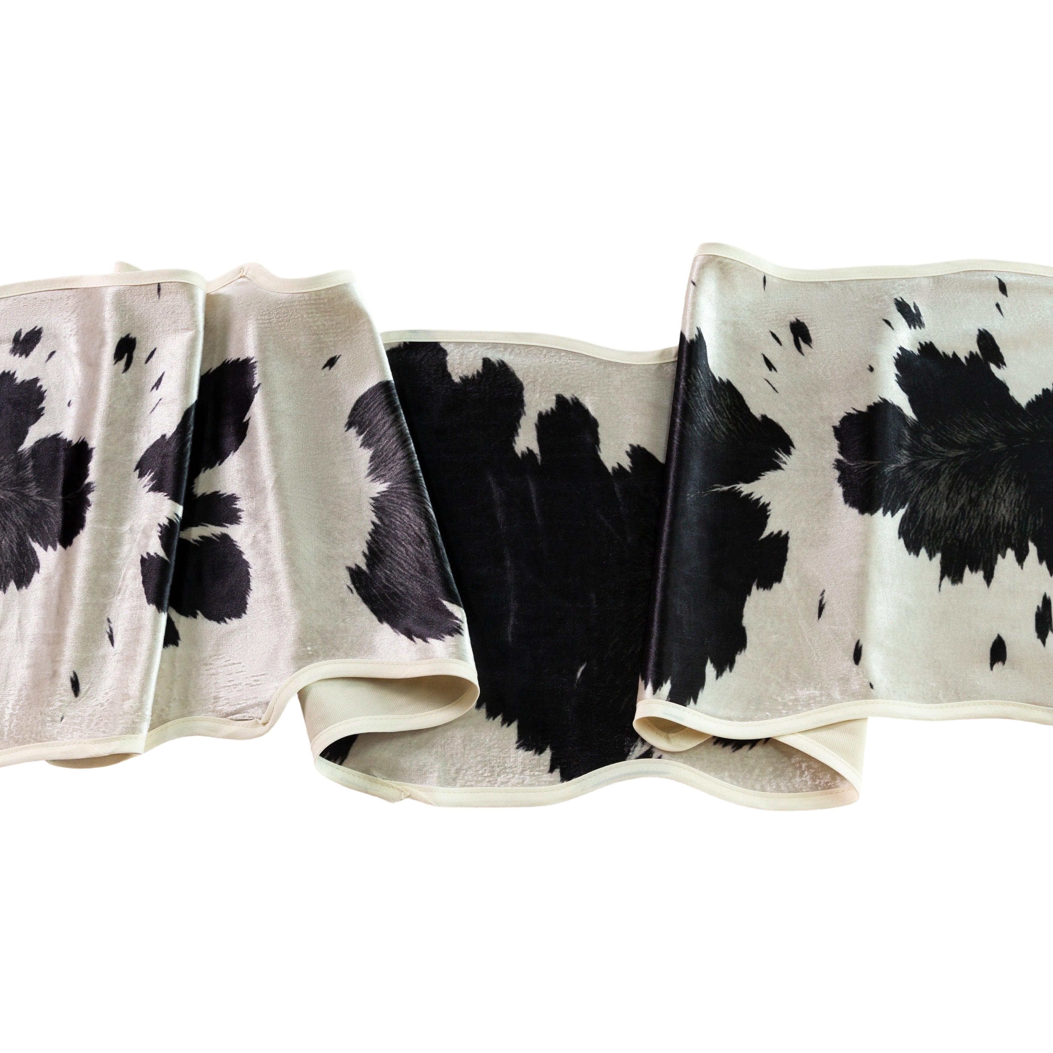 Faux Cowhide Table Runner - Black - Detailed view