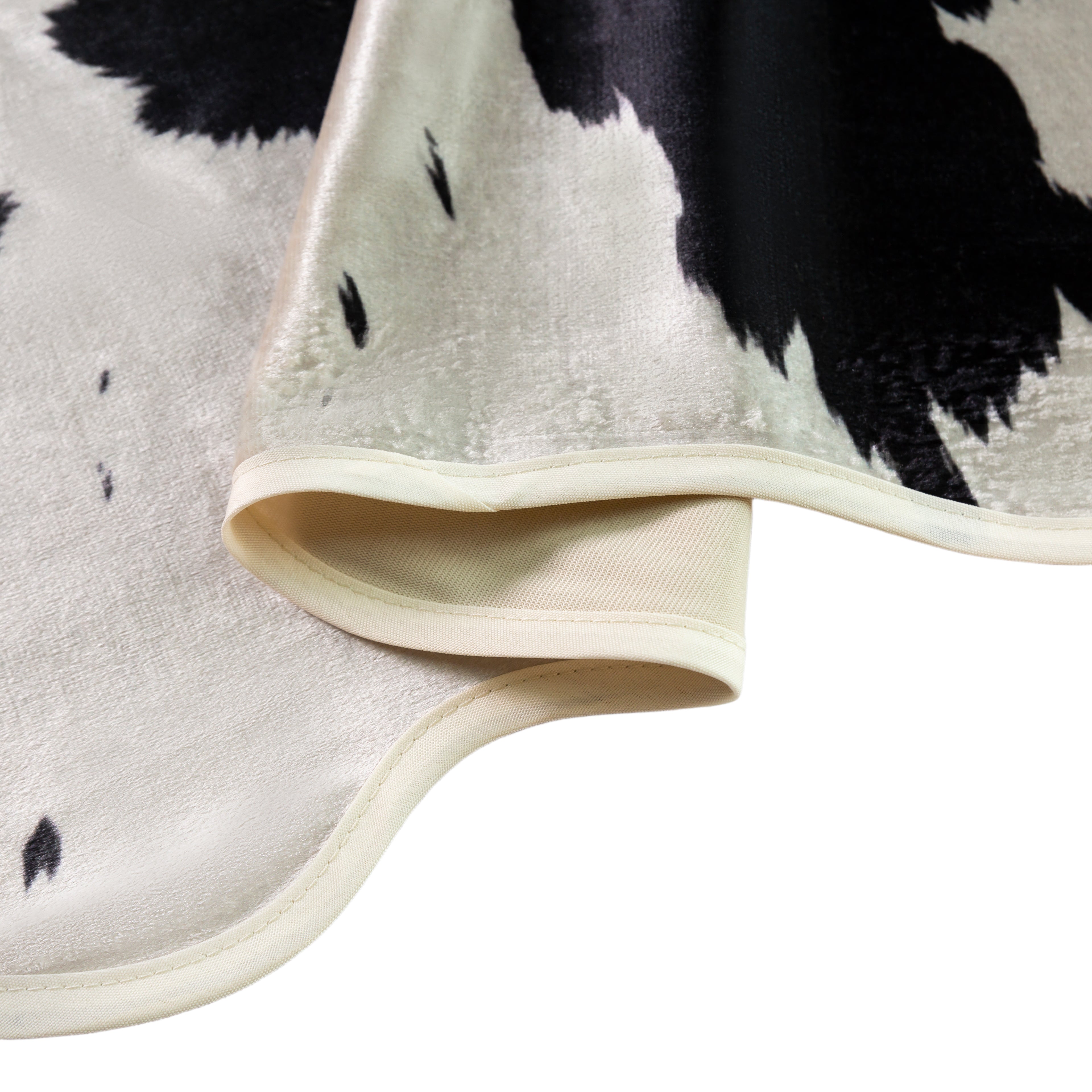 Faux Cowhide Table Runner - Black - Detailed View