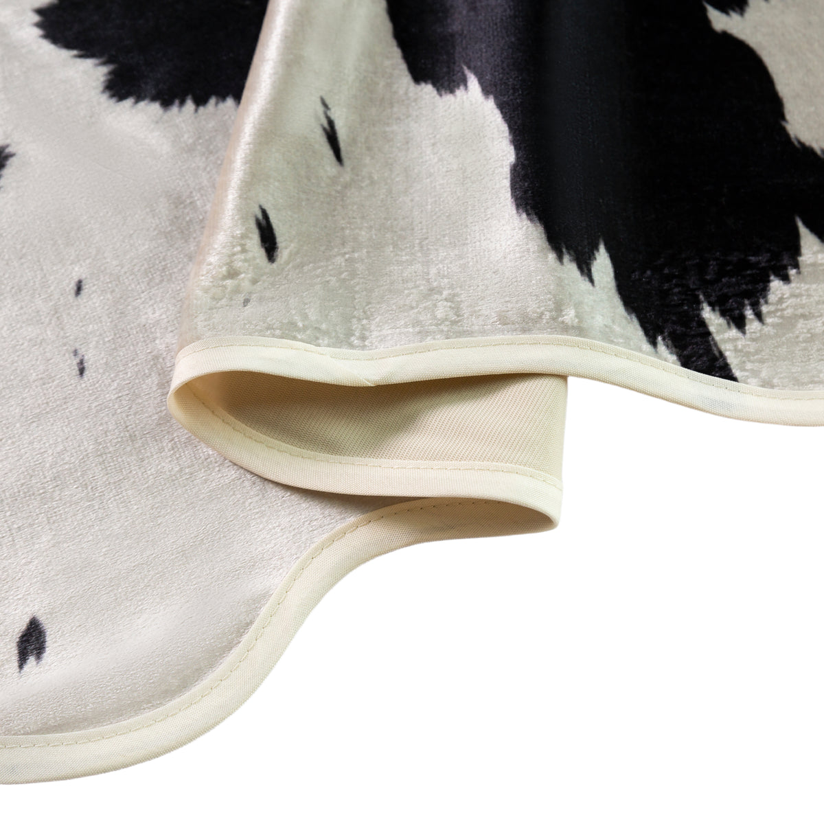Faux Cowhide Table Runner - Black - Detailed View